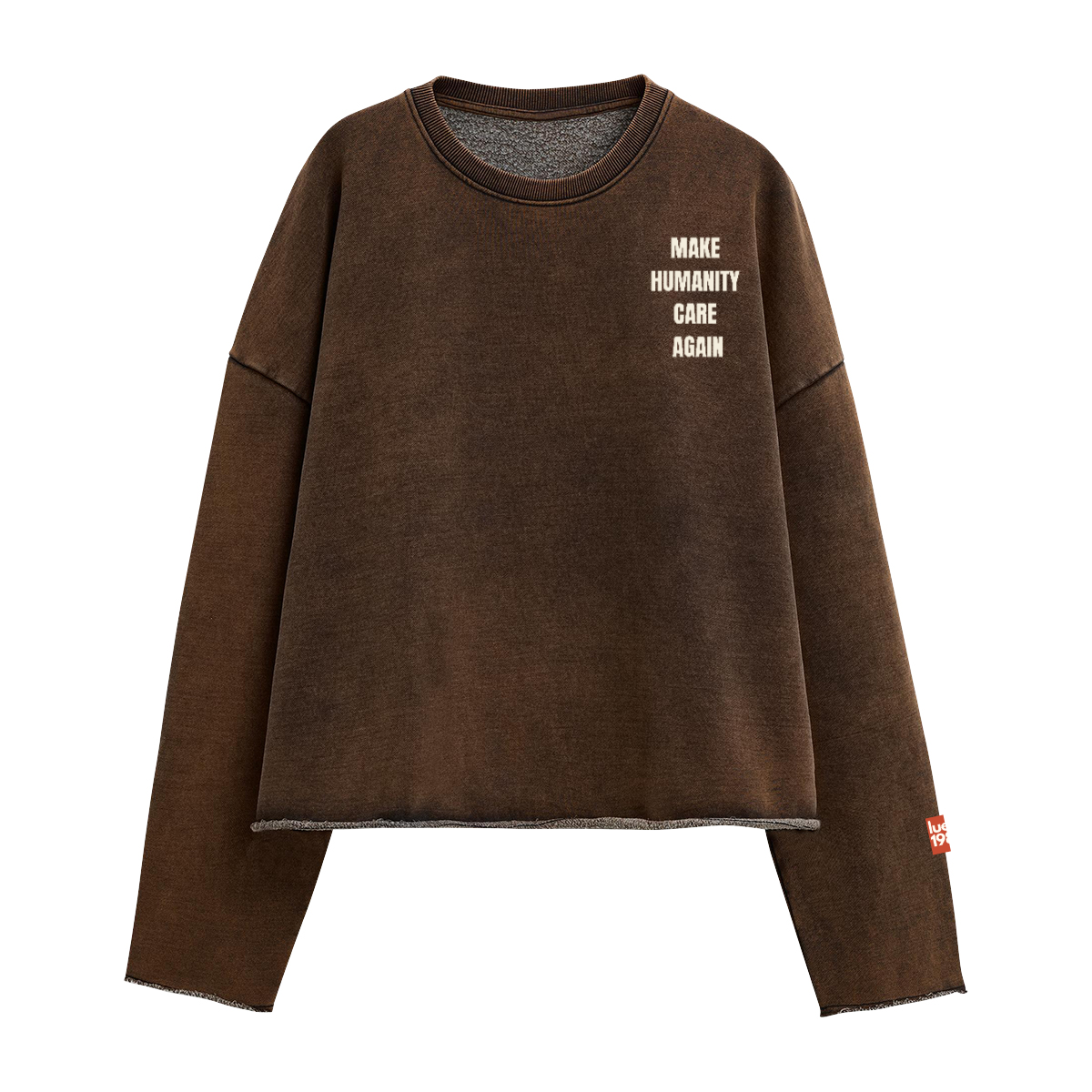 Make Humanity Care Again Unisex Washed Cropped Sweatshirt