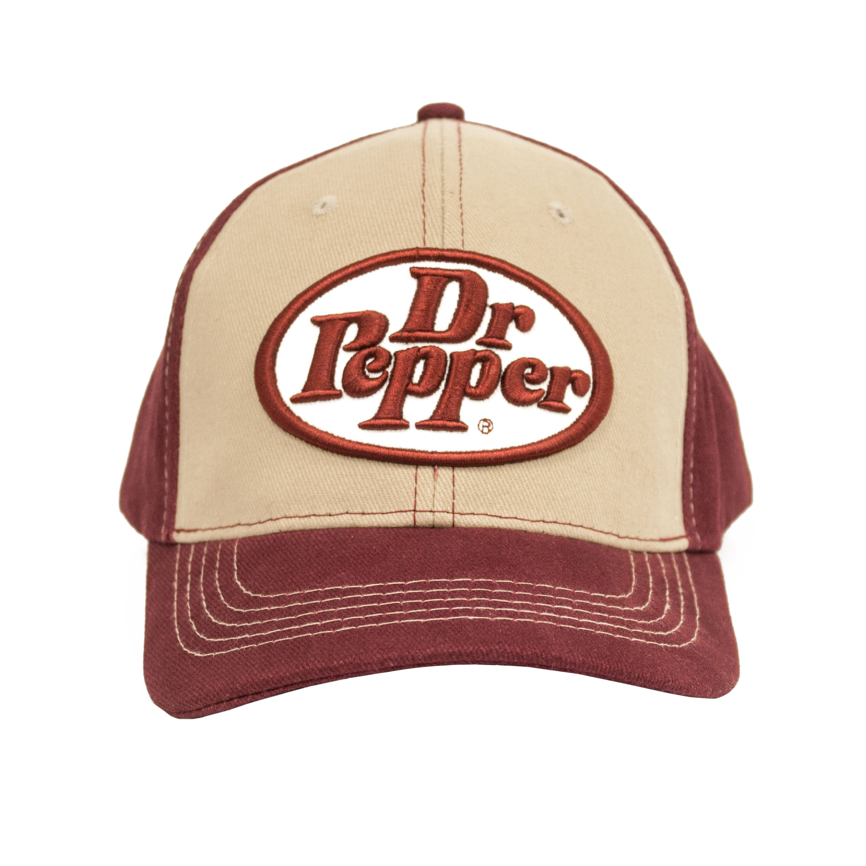 Dr Pepper Oval Logo Hat - Tan and Red