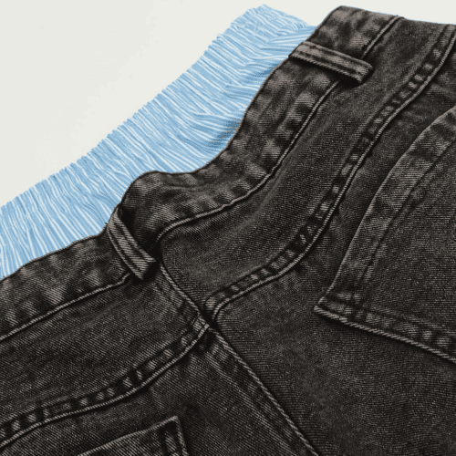 Palestine Design Unisex Double Waist Baggy Wide Leg Jeans. FINAL SALE.