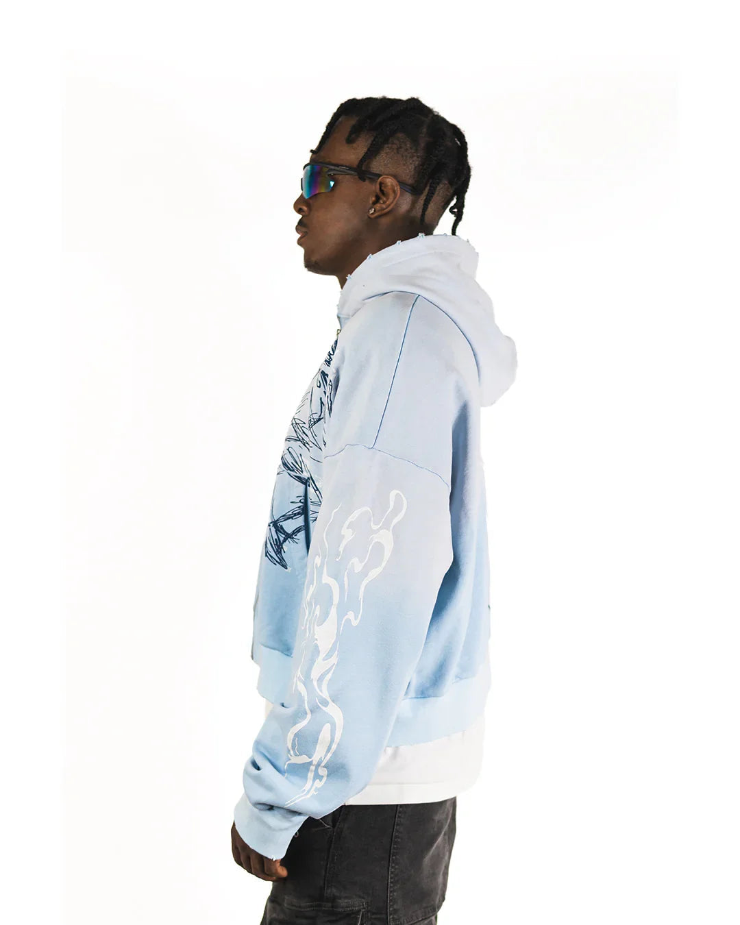 "SKYFALL BLUE" BOXY OVERSIZED ZIP UP JACKET