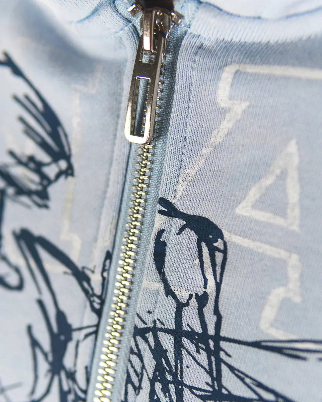 "SKYFALL BLUE" BOXY OVERSIZED ZIP UP JACKET