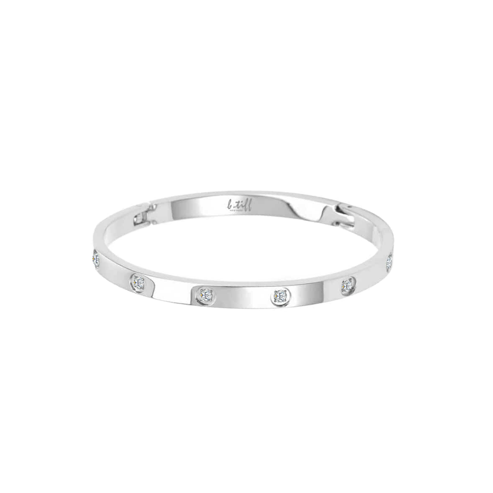 BG308WP B.Tiff High Polish 8-Stone Bangle Bracelet