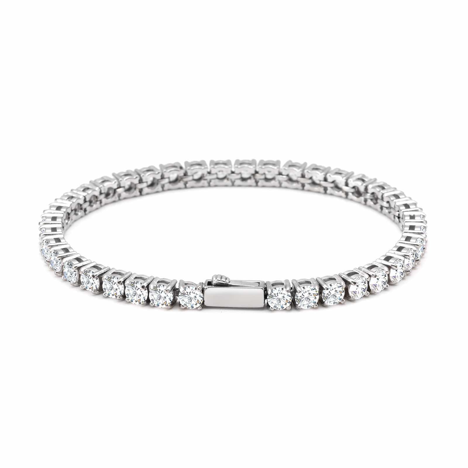 BG400W B.Tiff 4mm Tennis Bracelet - Thin