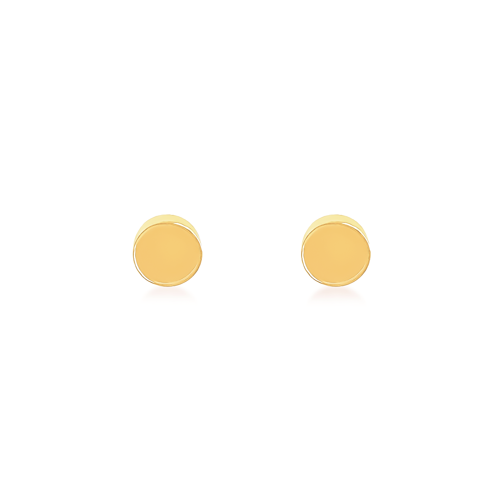 ER003GP B.Tiff High Polish Gold Plain Round Stud Earrings