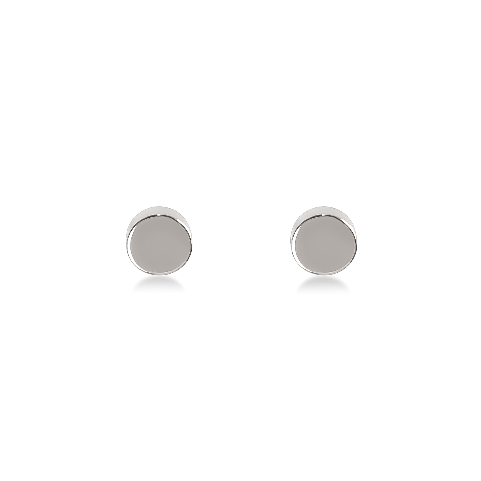 ER003WP B.Tiff High Polish Plain Round Stud Earrings