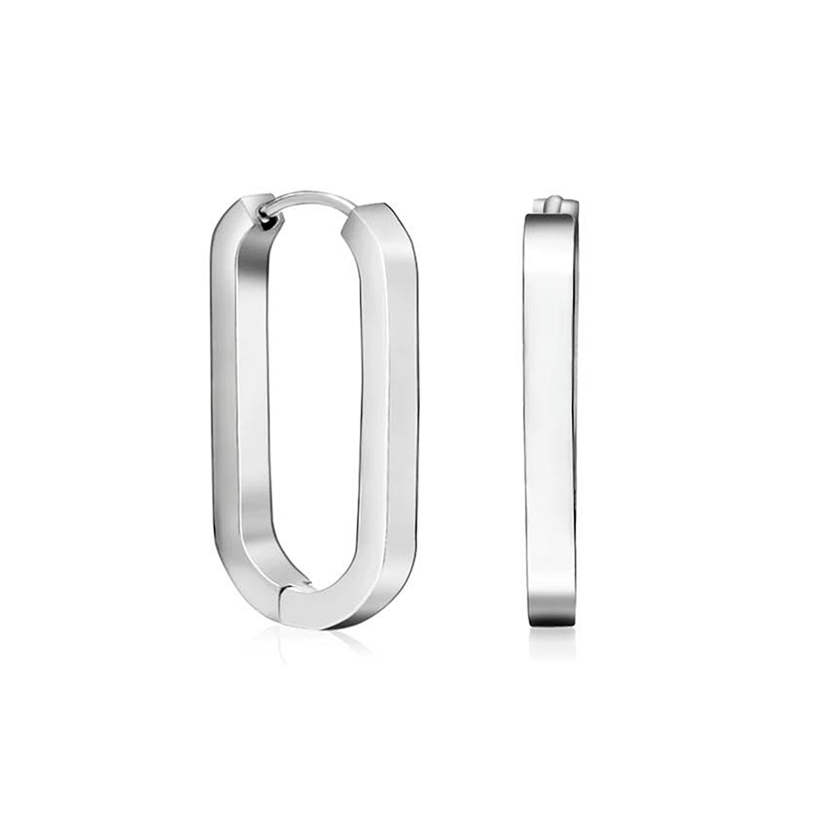 ER080W B.Tiff Padlock Hoop Earrings