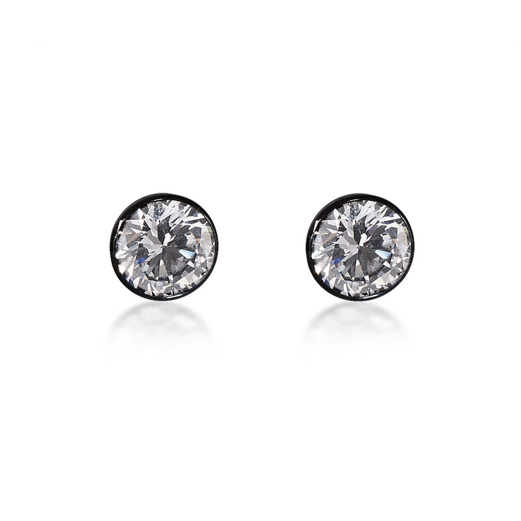 ER201B B.Tiff Black 2 ct Solitaire Stud Earrings