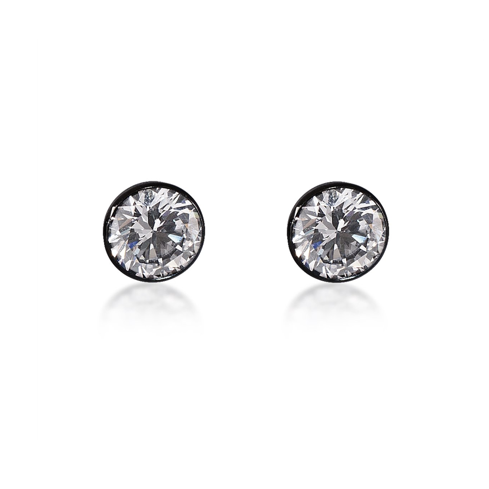 ER201B B.Tiff Black 2 ct Solitaire Stud Earrings