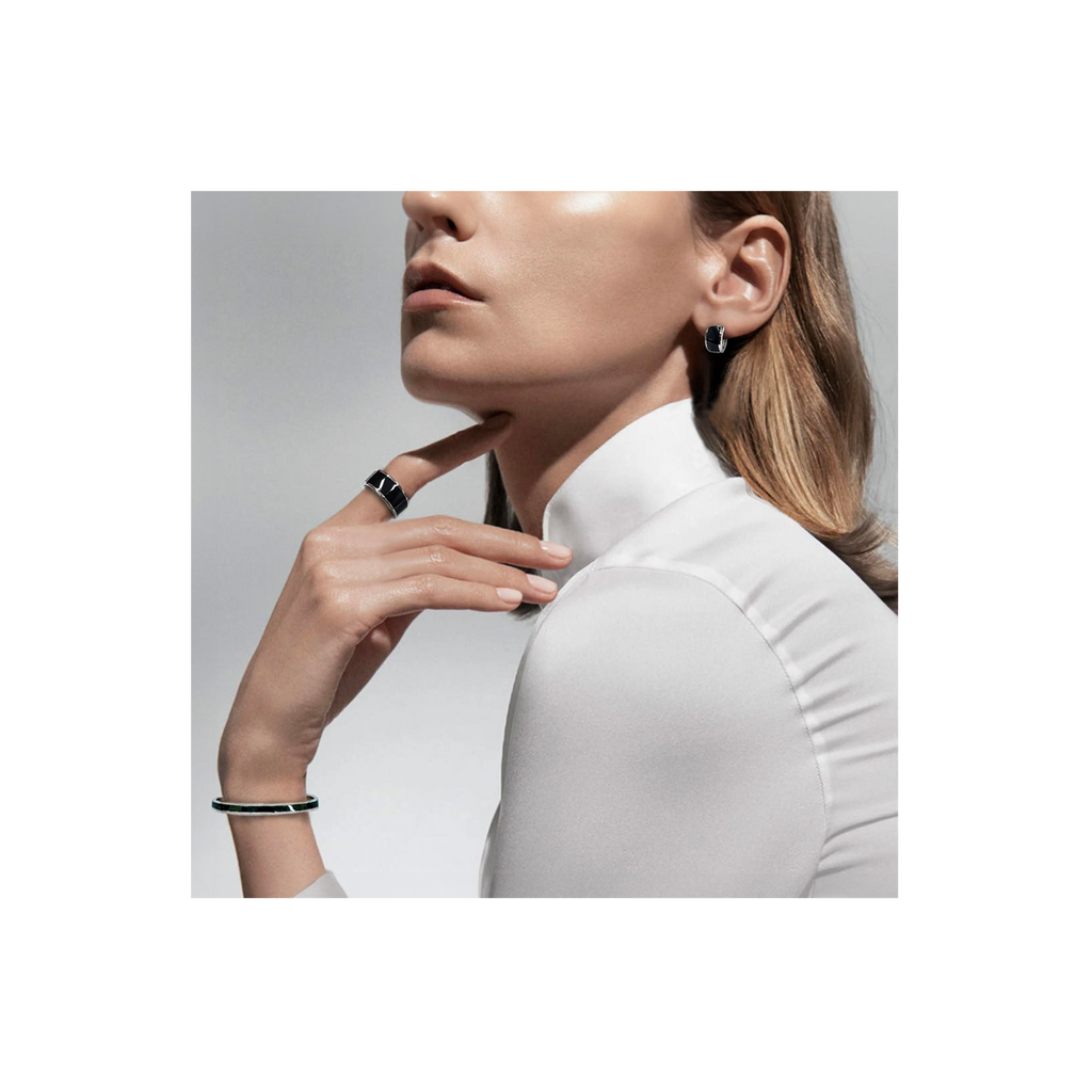 ER800WB B.Tiff Black Enamel Earrings