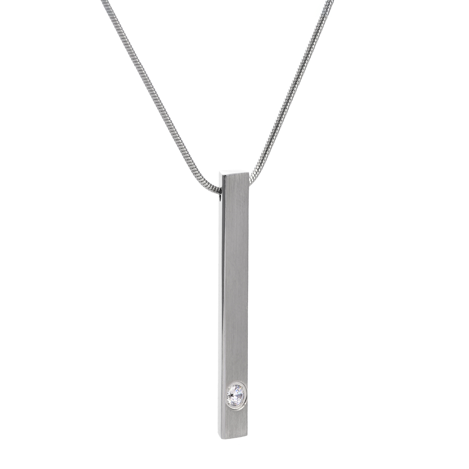 PT223W B.Tiff Supera Bar Stainless Steel Pendant Necklace