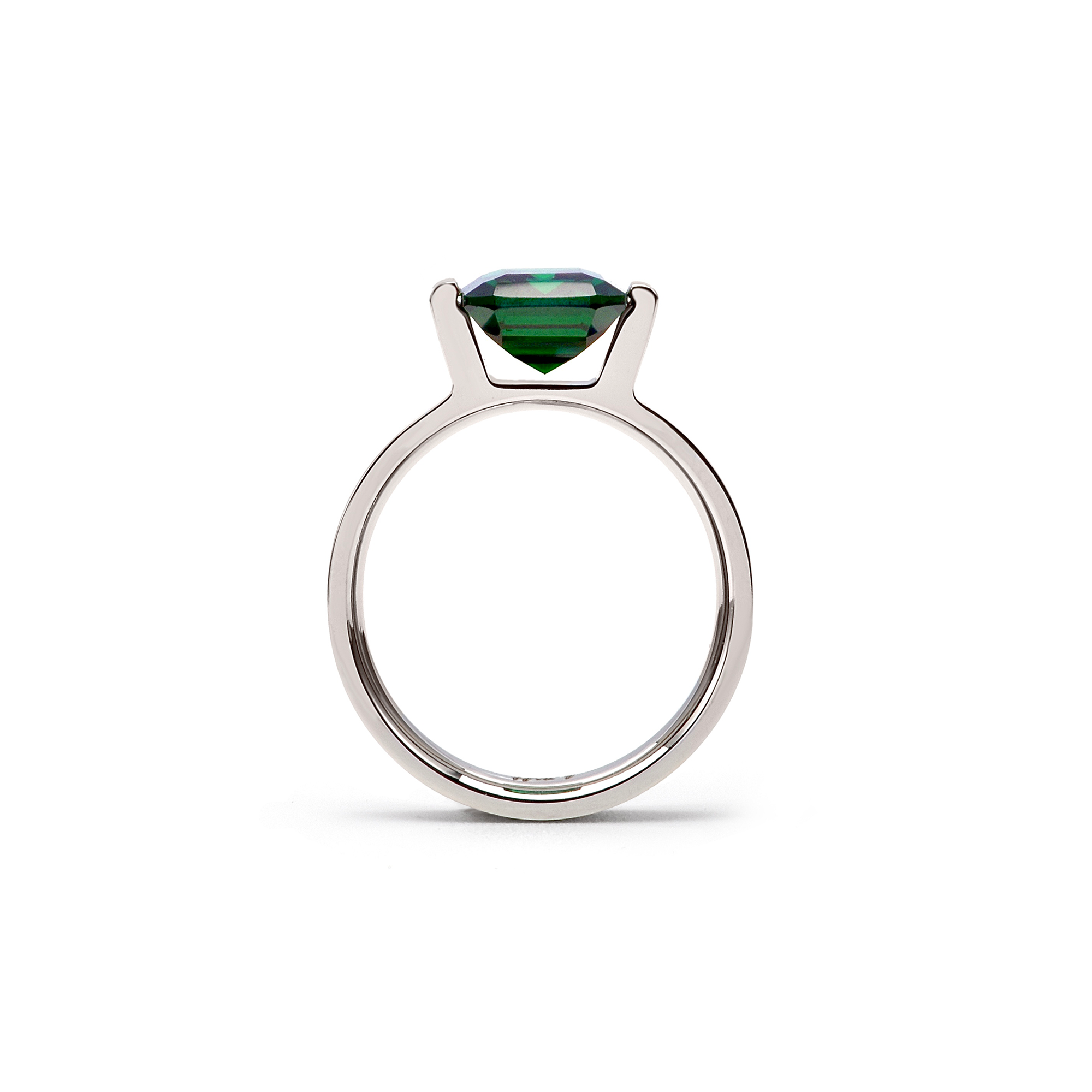 RG210GR B.Tiff 3 ct Green Emerald Cut Engagement Ring