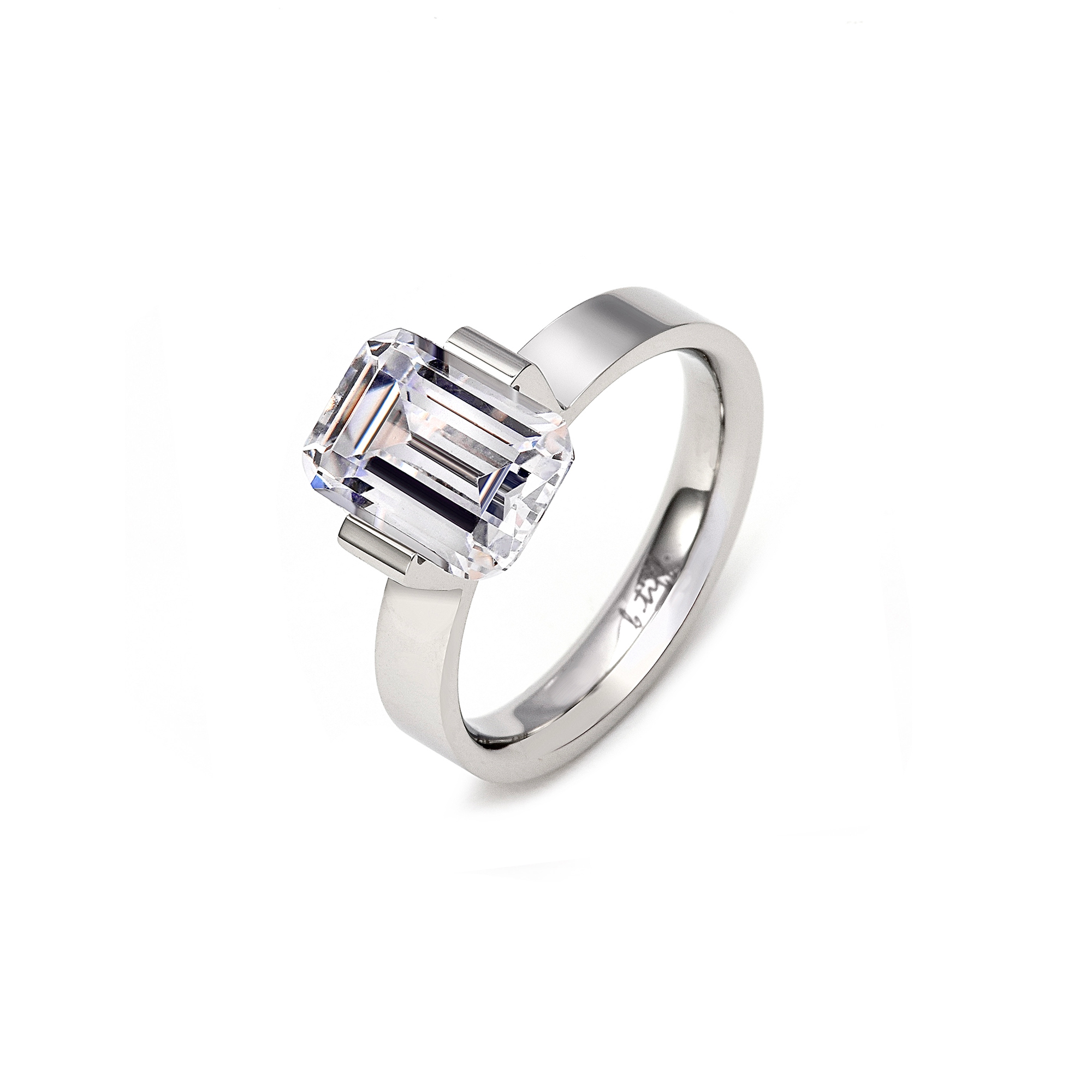 RG210W B.Tiff 3 ct Emerald Cut Engagement Ring
