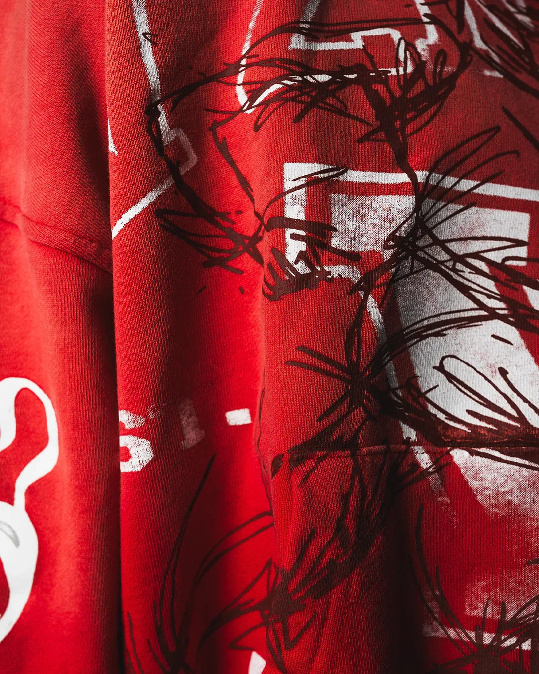 "RED RUSH" BOXY OVERSIZED ZIP UP JACKET