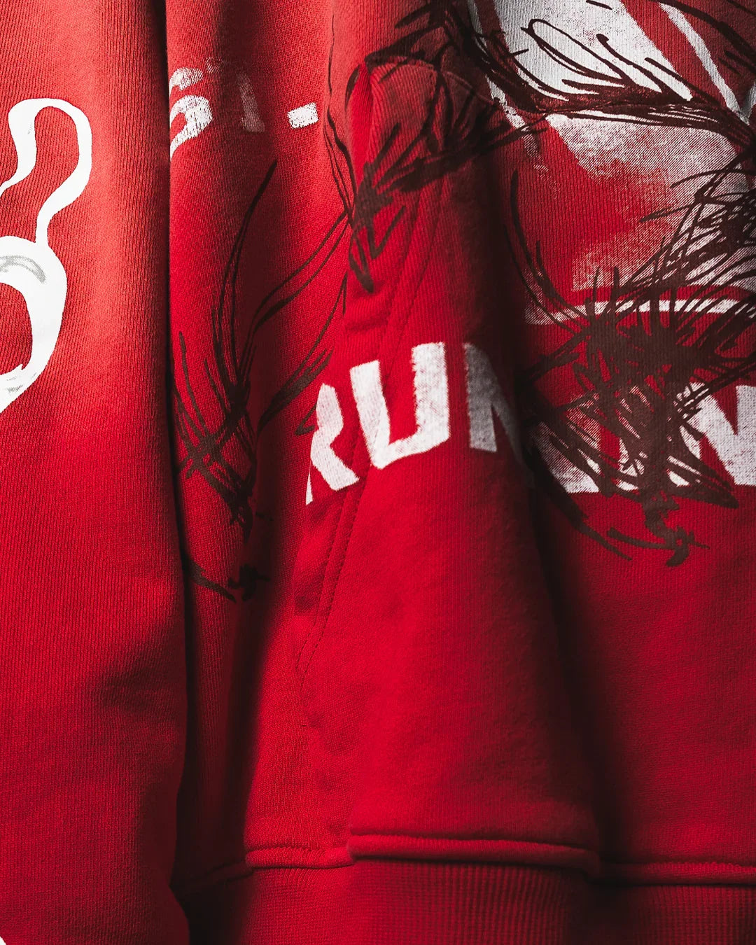 "RED RUSH" BOXY OVERSIZED ZIP UP JACKET