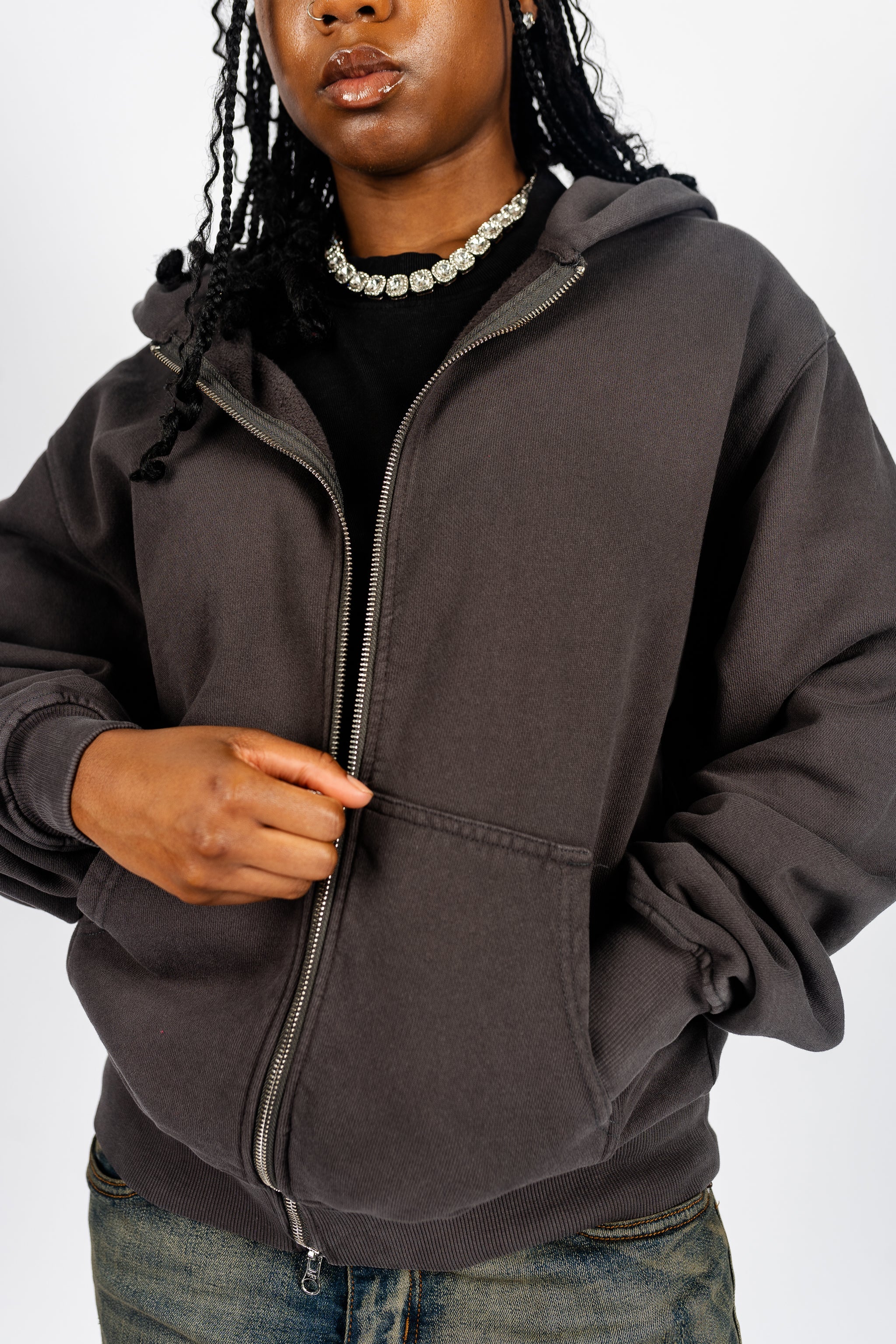 Garment Dye Zip Up Fleece